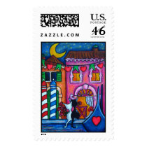 Venice Kitty Love Stamps by LisaLorenzPaintings Venice Kitty Love Stamps