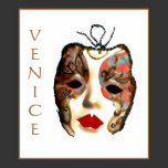 VENICE MARDI GRAS, Italy, art poster posters