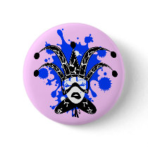 Venice mask lady button by animabase Venice mask lady button
