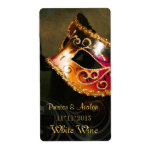 Venice Masquerade Gold Wine Wedding Label