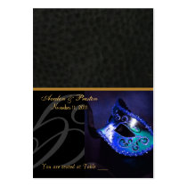Venice Masquerade Mask Blue Placecard Business Card Templates