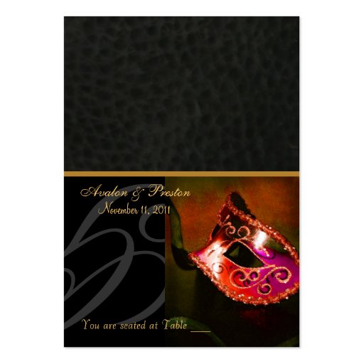 Venice Masquerade Mask Red Placecard Business Card (front side)