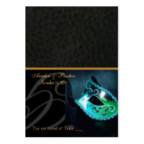Venice Masquerade Mask Teal Placecard Business Cards
