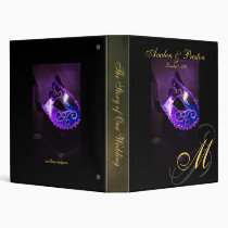 Venice Purple Masquerade Mask Wedding Binder
