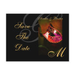 Venice Red Masquerade Mask Save The Date Postcard