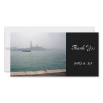 Venice seagull walking on the dock photo card