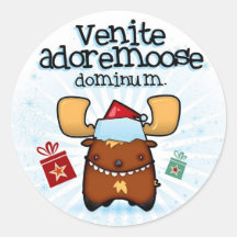 Venite Adoremoose Round Sticker