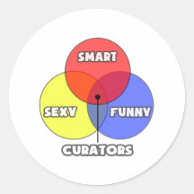 Venn Diagram .. Curators Round Stickers