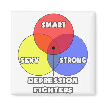 Venn Diagram .. Depression Fighters Refrigerator Magnets