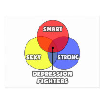 Venn Diagram .. Depression Fighters Post Cards