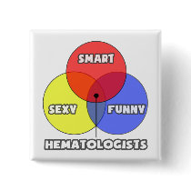 Venn Diagram .. Hematologists Pinback Buttons