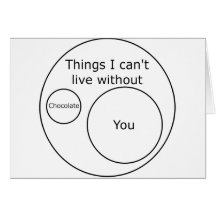 Venn I Can't Live Without You Greeting Card