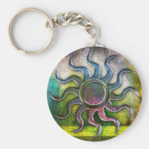symbol, sun, form, color, textures, structure, decorate, decorative, weird, modern, abstract, houk, art, artwork, digital art, digital, graphic, special, eerie, unique, background, keychains, cool keychains, Chaveiro com design gráfico personalizado