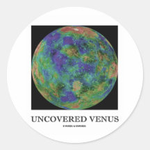 Venus destapado (astronomía del planeta) etiqueta redonda