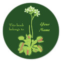 Venus Flytrap Floral Bookplate sticker