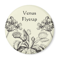Venus Flytrap Vintage Floral Magnet