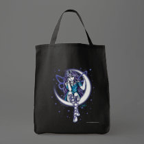 "Venus Moon" Crescent Moon Fairy Art Canvas Tote bags