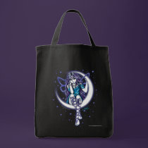 "Venus Moon" Crescent Moon Fairy Art Canvas Tote bags