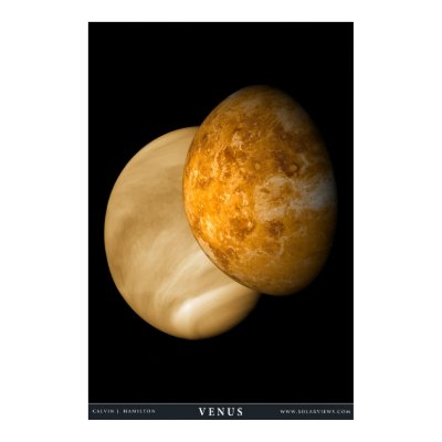 Venus with Visible and Radar Illumination  Poster by solarviews