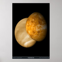 Venus with Visible and Radar Illumination  Poster