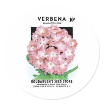 Verbena Mammoth Pink, Roudabush's Seed Store stickers