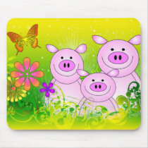 Verdant Pigs Mouse Pad mousepads