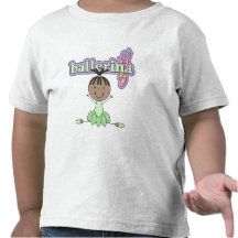 Verde del chica de la bailarina camiseta