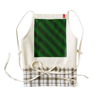 Verde esmeralda de la raya del caramelo del delantal zazzle HEART