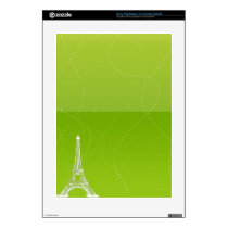 Verde lima vibrante con la torre Eiffel skins