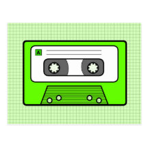 Verde retro 80" s Mixtape Postales