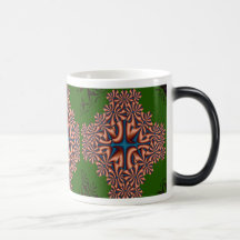 Verde y diseño del cobre taza de café
