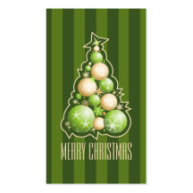 Verde y etiqueta del regalo del árbol de navidad d plantillas de tarjetas de visita