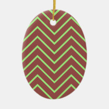 Verde y modelo de zigzag de Brown Ornaments Para Arbol De Navidad