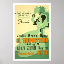 Verdi Il Trovatore 1937 WPA Poster
