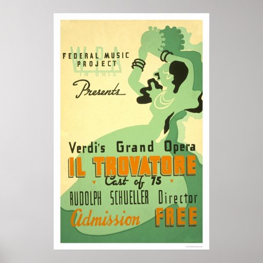 Verdi Il Trovatore 1937 WPA Poster