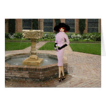 Verdi - Pink Attire, Fountain at Christ Church Greeting Card
