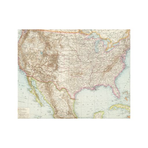 Vereinigte Staaten von Nordamerika - USA Map Canvas Print | Zazzle