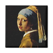 Vermeer's Girl with a Turban (circa 1665) Refrigerator Magnet