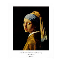 Vermeer's Girl with a Turban (circa 1665) posters