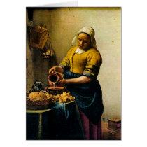 Vermeer's Maidservant Pouring Milk (circa 1660) Cards