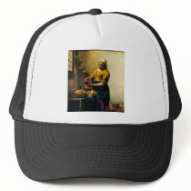 Vermeer's Maidservant Pouring Milk (circa 1660) Mesh Hats