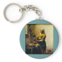 Vermeer's Maidservant Pouring Milk (circa 1660) Keychain