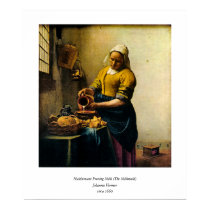 Vermeer's Maidservant Pouring Milk (circa 1660) posters