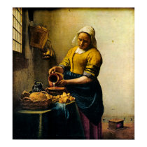 Vermeer's Maidservant Pouring Milk (circa 1660) posters