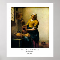 Vermeer's Maidservant Pouring Milk (circa 1660) Posters