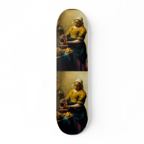 Vermeer's Maidservant Pouring Milk (circa 1660) Custom Skateboard