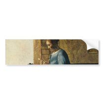 Vermeer's Woman in Blue Reading a Letter ca.1665 Bumper Sticker