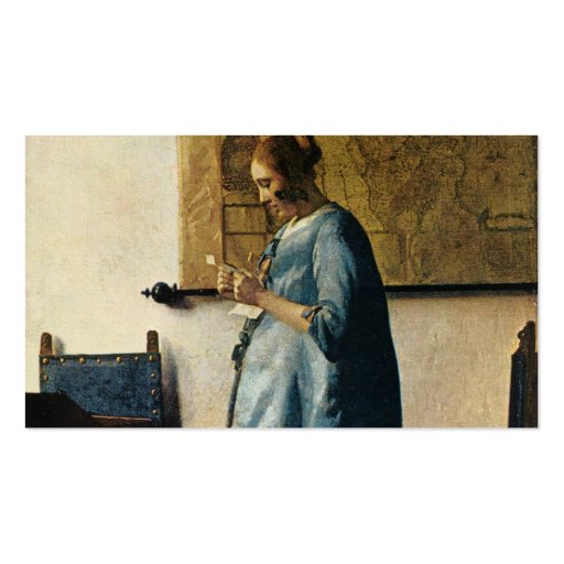 Vermeer's Woman in Blue Reading a Letter ca.1665 Business Card Template (back side)