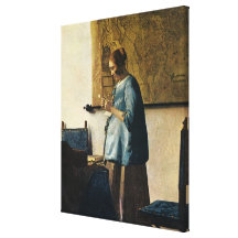 Vermeer's Woman in Blue Reading a Letter ca.1665 Stretched Canvas Print