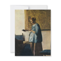 Vermeer's Woman in Blue Reading a Letter ca.1665 Personalized Invitations
